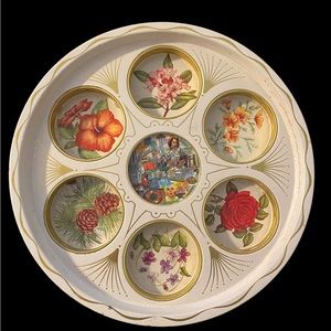 Las Vegas Floral Souvenir Drink Tin Metal Tray